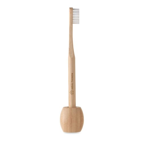 Bamboo toothbrush with stand - Image 1